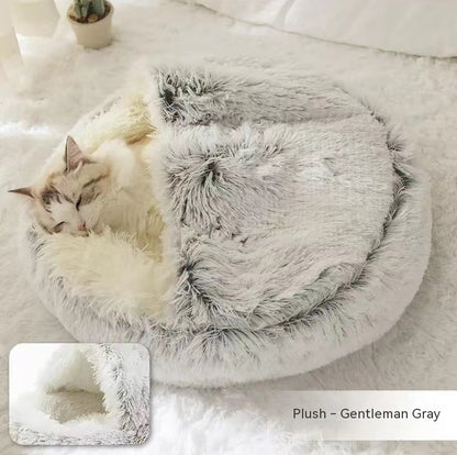 Dog And Cat Bed Pet Winter Bed Round Plush Warm Bed