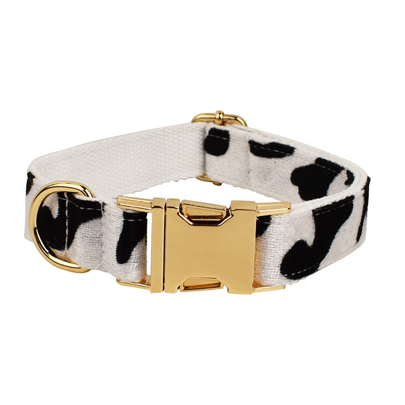 New Cows On White Background Dog Collar Bow Dog