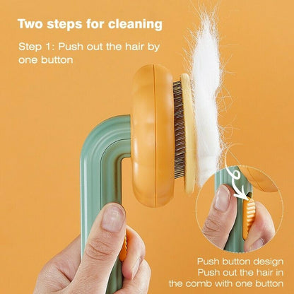 Pet Pumpkin Brush, Pet Grooming Self Cleaning Slicker