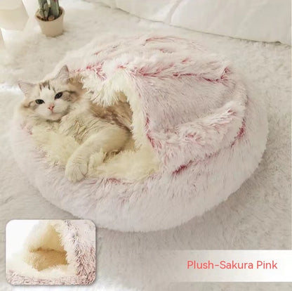 Dog And Cat Bed Pet Winter Bed Round Plush Warm Bed