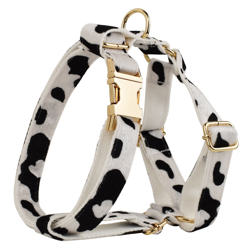 New Cows On White Background Dog Collar Bow Dog