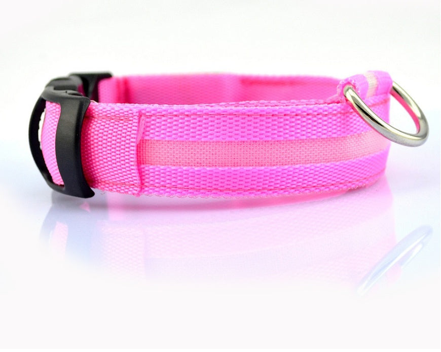 Nylon LED Pet Dog Luminous Collar Night Safety Flashing