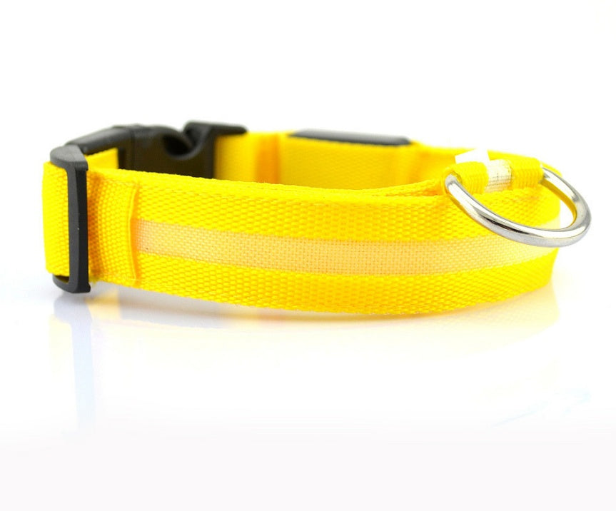 Nylon LED Pet Dog Luminous Collar Night Safety Flashing