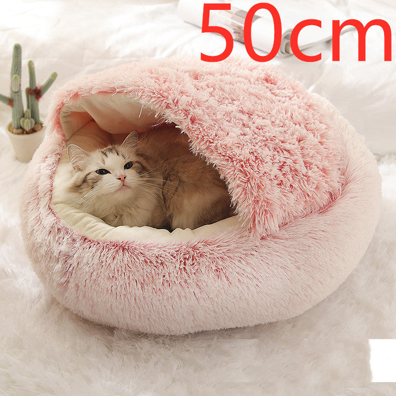 Dog And Cat Bed Pet Winter Bed Round Plush Warm Bed