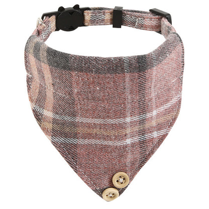 British Cat Collar With Bell Plaid Bow